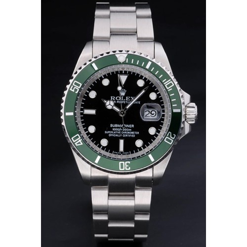 Rolex Submariner Swiss Monochrome Watch Black Dial