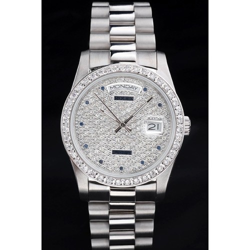 Rolex Day-Date Swiss Movement Quality Replica gentlemen Watches Automatic White watch Diamond Dial 44mm