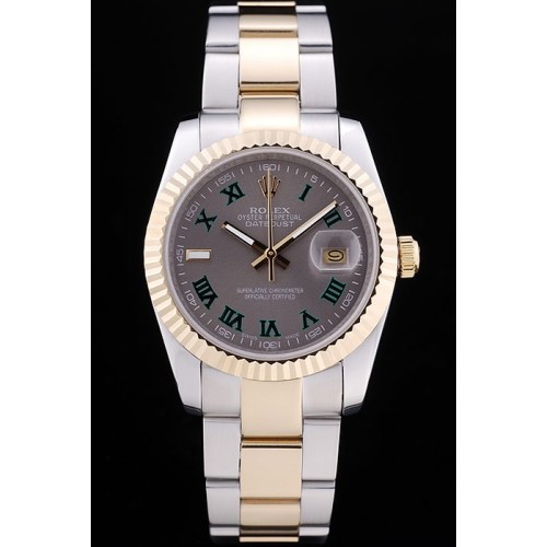 Rolex Swiss Movement Two-color Watch Grey Dial 44mm