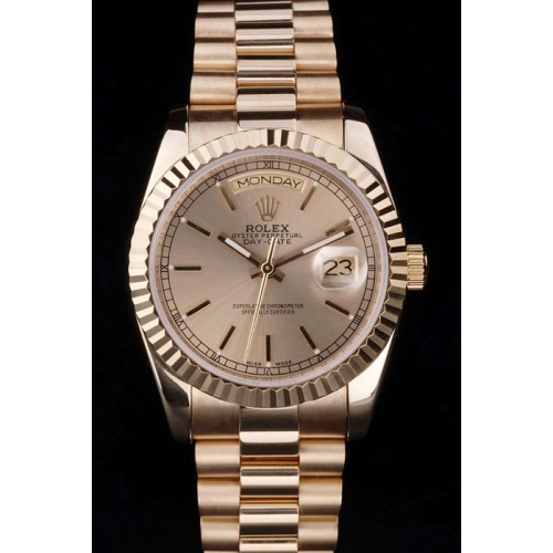 Rolex Day-Date Swiss Movement Quality Replica Watches Automatic Gold Watch Gold Dial 48mm