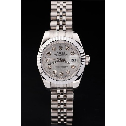 Rolex Datejust Swiss Movement Replica Ladies Watches Silver grey Dial 34mm