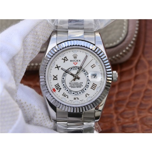 High End Swiss Rolex Sky-Dweller Oyster Automatic White Dial Replica Men's Watch