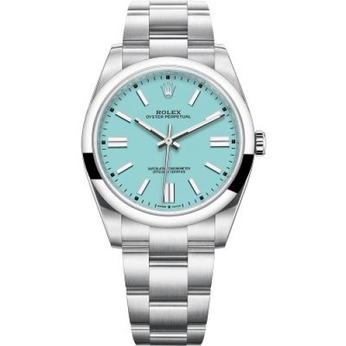 Replica Rolex Oyster Perpetual 41 Automatic Turquoise Blue Dial Men's Watch 124300TQBLSO