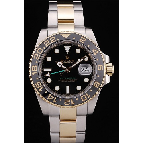 Rolex GMT Master II Swiss Movement Two-color Watch Black Ceramic Tachymeter Black Dial 48mm