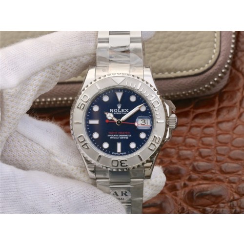 Swiss Replica Rolex Yacht-Master Blue Dial Steel Oyster Unisex Watches 268622 37mm