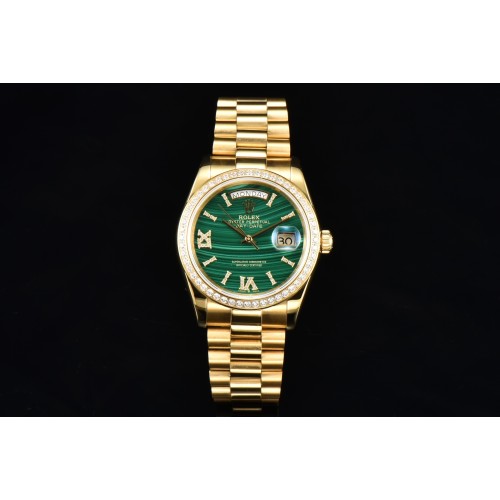  Replica Swiss Rolex Day-Date 36 Turquoise Dial 18k Yellow Gold President Watch 128238 High End