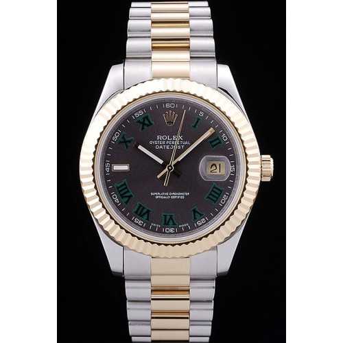 Rolex Swiss Movement Two-color Watch Black Dial 50mm