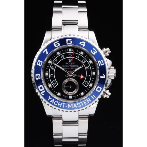 Rolex Yacht-Master Swiss Movement Monochrome Watch Black Dial 48mm