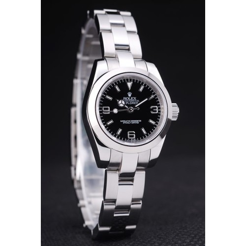 Rolex Explorer Swiss Monochrome Ladies Watch Black Dial 33mm