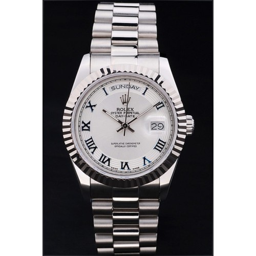 Rolex Day-Date Swiss Movement Quality Replica Watches Automatic Watch White Dial 48mm
