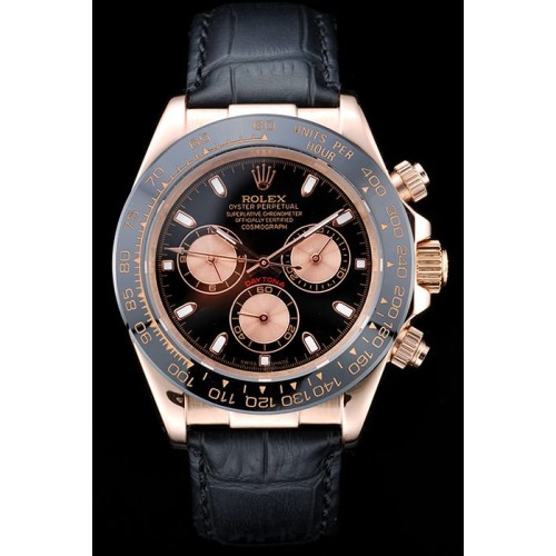 Rolex Daytona Swiss Movement Replica Monochrome Watch Black Dial 48mm