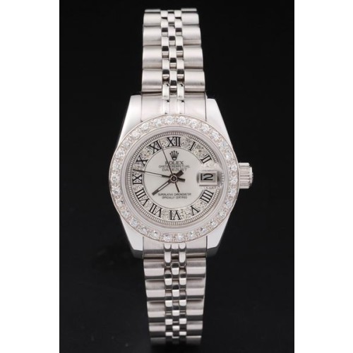 Rolex Datejust Swiss Movement Replica Ladies Watches Diamond Dial 34mm