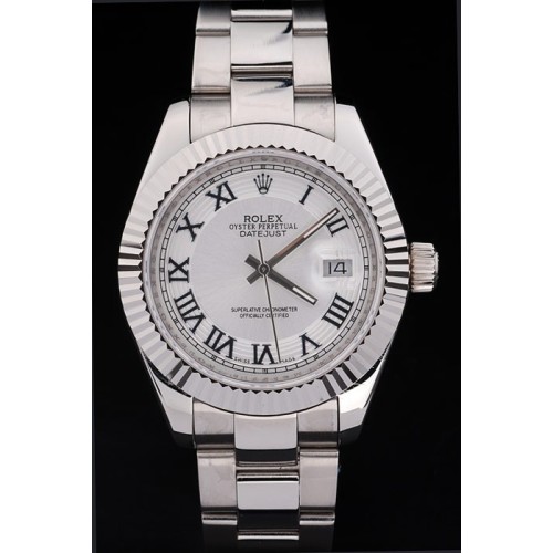 Rolex Datejust Swiss Replica Watch Silver Watch White Dial 48mm