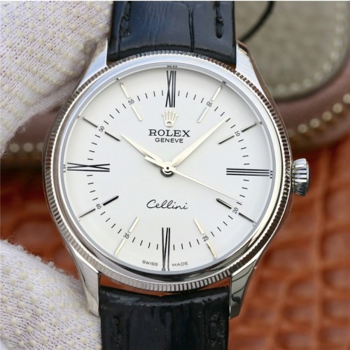 Replica Rolex Cellini Time White Dial Automatic Men's Watch 50509-0016 ( High End)