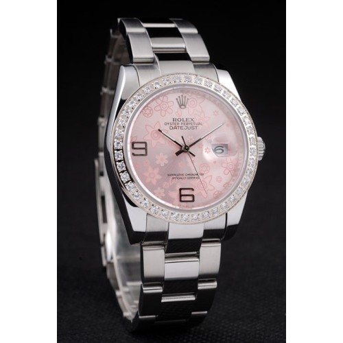 Rolex Datejust Swiss Movement Quality Replica Watches Ladies Silver Watch Pink Dial 45mm