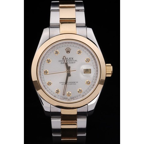 Rolex Datejust Swiss Replica Watch Silver Gold Watch Silver Dial 48mm
