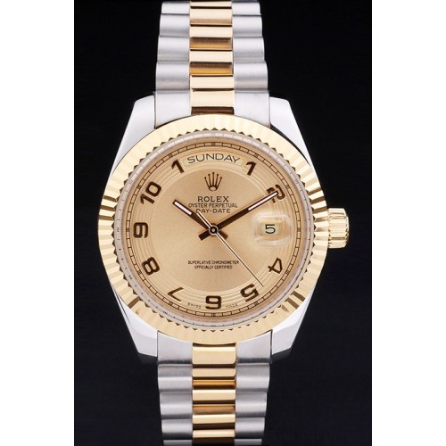 Rolex Day-Date Swiss Movement Quality Replica Watches Automatic Watch Gold Dial 48mm