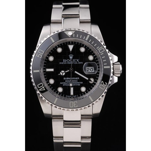Rolex Submariner Swiss Monochrome Watch Black Dial 40mm