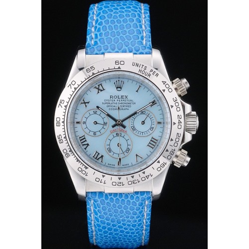 Rolex Daytona Swiss Monochrome Blue Ladies Watch Light Blue Dial 48mm