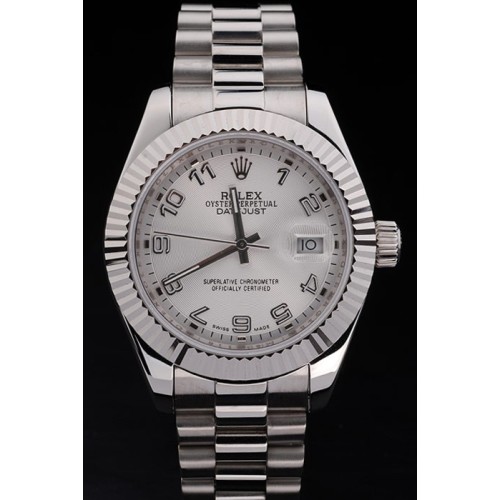 Rolex Datejust Swiss Replica Watch Silver Watch Silver Dial 47mm