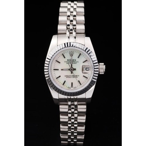 Rolex Datejust Swiss Movement Replica Watches Silver Watch White Dial 34mm