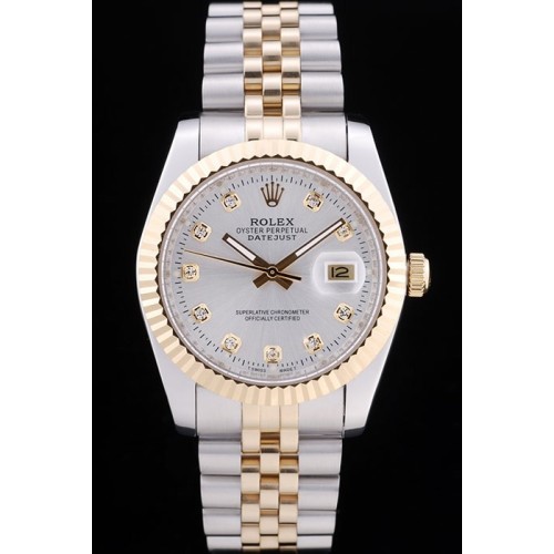 Rolex Swiss Two-color Watch White Dial 44mm
