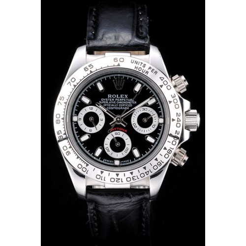 Rolex Daytona Swiss Replica Monochrome Watch Black Dial 44mm