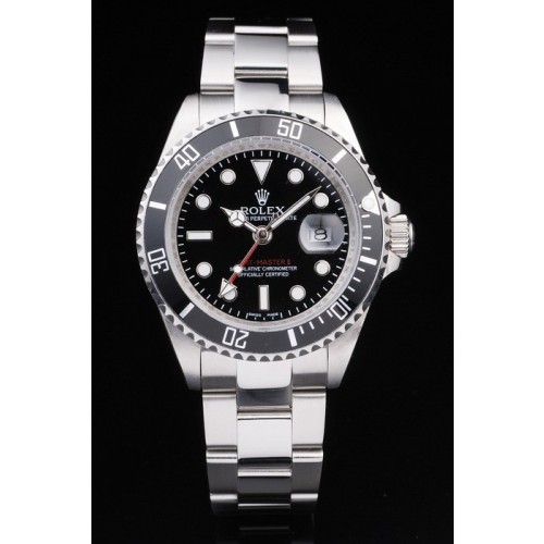 Rolex Gmt-Master Swiss Movement  Monochrome Watch Black Dial 48mm
