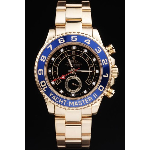 Rolex Yacht Watch Swiss Movement Monochrome Watch  Replica Black Dial 48mm