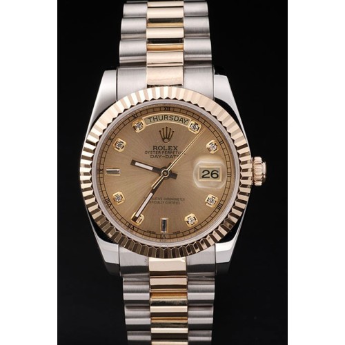 Rolex Day-Date Swiss Movement Quality Replica gentlemen Watches  Automatic Watch Gold Dial 44mm