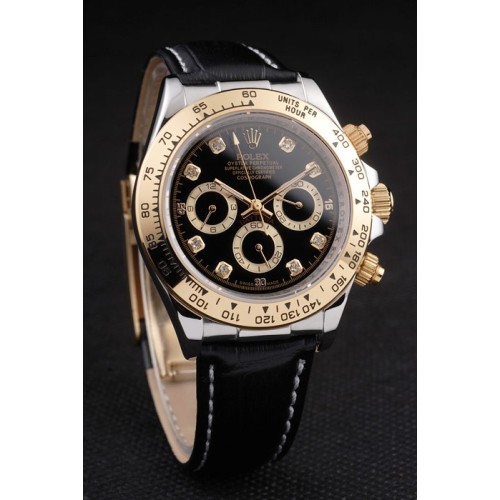 Rolex Daytona Swiss Movement Replica Monochrome Watches Black Dial 48mm