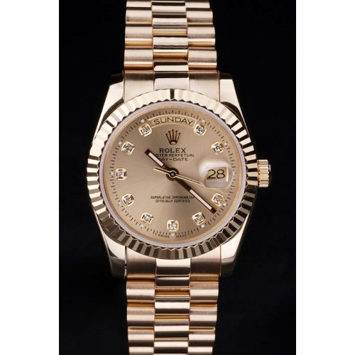 Rolex Day-Date Swiss Movement Quality Replica Watches Automatic Watch Gold Dial 45mm