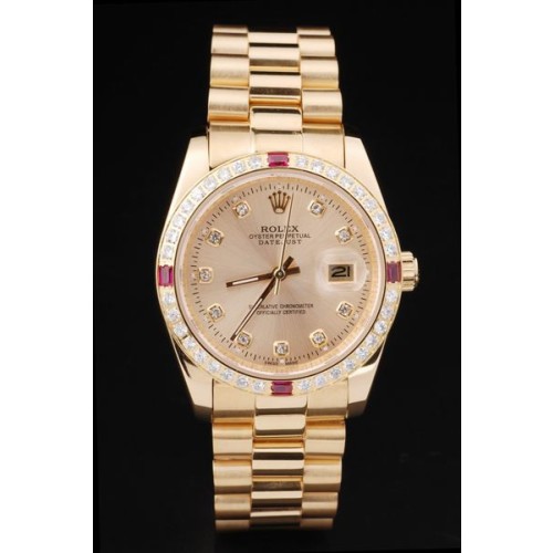 Rolex Datejust Swiss Movement Replica gentlemen Watches Gold Watch Gold Dial 44mm